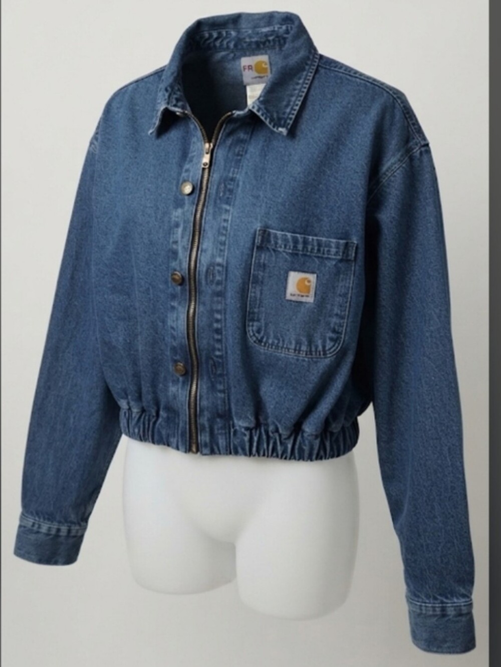 Carhartt Women's Blue Denim Zip-Front Jacket